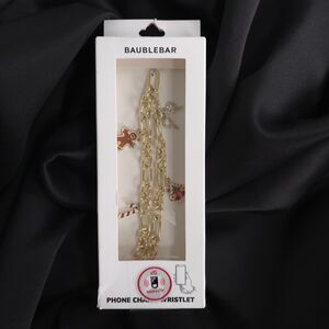 BAUBLEBAR Phone Charm Wristlet Gold Chain Gingerbread Universal Christmas